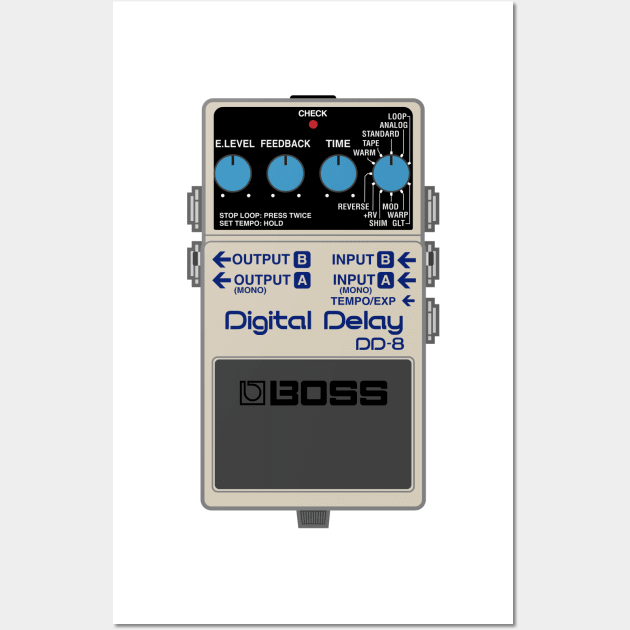 Boss DD-8 Digital Delay Guitar Effect Pedal Wall Art by conform